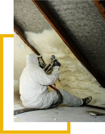 Expert from Ct Insulation Services installing spray foam insulation