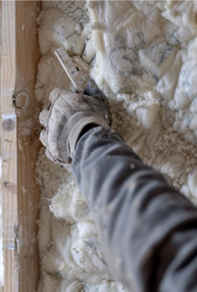 Insulation repairs being completed by CT Insulation Services expert